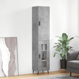 VidaXL Dulap &icirc;nalt, gri beton, 34,5x34x180 cm, lemn prelucrat
