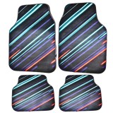 Covorașe auto universale DECOMAT &ndash; set 4 bucăți lavabile, antiderapante, cu design futurist &bdquo;Neon Stripes&rdquo;, PVC