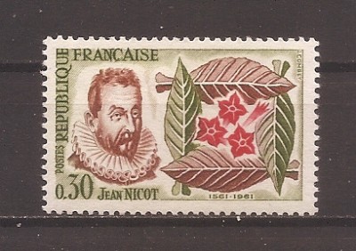 Franta 1961 - 400 de ani de la introducerea tutunului in Franta de Jean Nicot, MNH foto