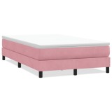 Cumpara ieftin Pat cu arcuri fara saltea roz 120x220 cm catifea