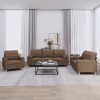 VidaXL Set de canapele cu perne, 3 piese, maro, textil 3201261