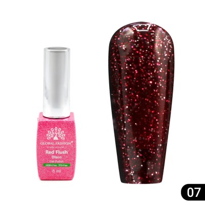 Ojă semipermanentă Red Flush Disco 8 ml, 07 foto