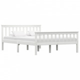 Cadru de pat, alb, 140 x 200 cm, lemn de pin masiv GartenMobel Dekor, vidaXL