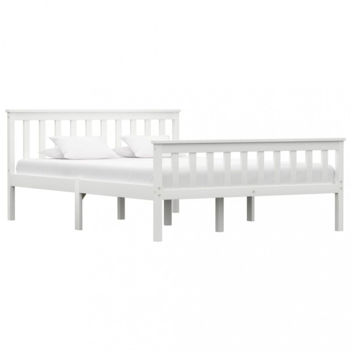 Gossi cadru de pat, alb, 140 x 200 cm, lemn de pin masiv
