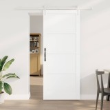 Ușa glisantă cu set de accesorii alb 86x211 cm din lemn masiv de pin