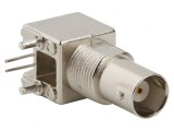 Conector BNC soclu mamă 90&deg; 50&Omega; THT polipropilenă