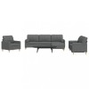 VidaXL Set canapele cu taburet și perne, 4 piese, gri &icirc;nchis, textil 3278312