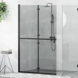 Perete de duș Walk-in Negru și transparent &icirc;nchis 120 x 190 cm