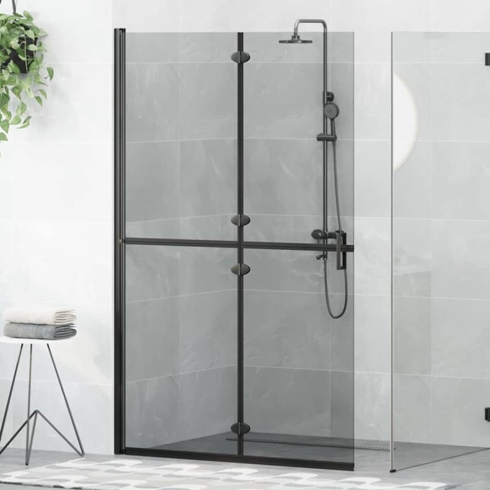 Perete de duș Walk-in Negru și transparent &icirc;nchis 120 x 190 cm