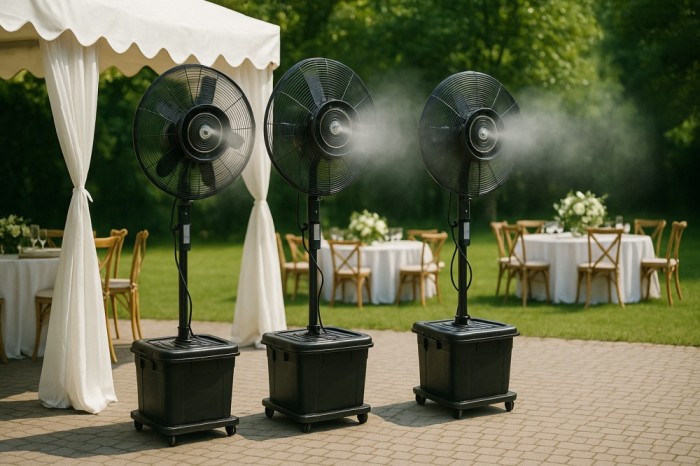 &Icirc;nchiriez ventilatoare cu pulverizare apa