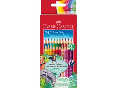 Creioane colorate triunghiulare grip 2001 Faber-Castell 24 culori/set foto