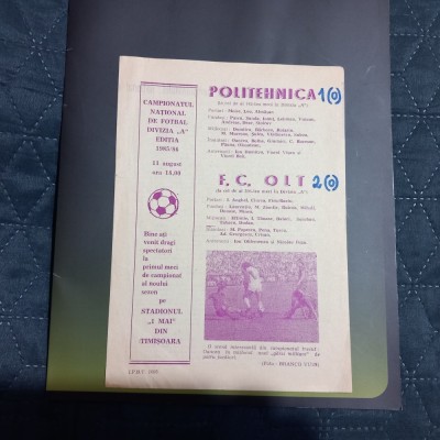 program Poli Timisoara - FC Olt foto