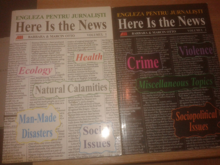 Limba engleza pentru jurnalisti -Here Is the News (2 vol) -Barbara &amp; Marcin Otto