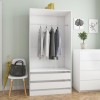 Gossi sifonier, alb extralucios, 100x50x200 cm, lemn prelucrat