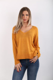 Bluza cu decolteu adanc Stradivarius, Galben, L