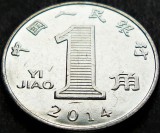 Moneda 1 YI JIAO - CHINA, anul 2014 * cod 2267, Asia