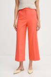 United Colors of Benetton pantaloni culoarea portocaliu, lat, high waist, 42A8DF08R