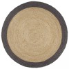 VidaXL Covor manual cu margine gri &icirc;nchis, 210 cm, iută 343606