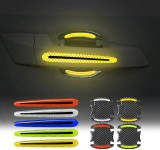 Set 8 Stikere - Autocolante din silicon carbon reflectorizant pentru Protectie Zgarieturi Manere Usa