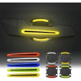 Set 8 Stikere - Autocolante din silicon carbon reflectorizant pentru Protectie Zgarieturi Manere Usa