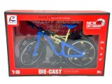 Bicicleta metalica de jucarie BMX scara 1:8 albastra