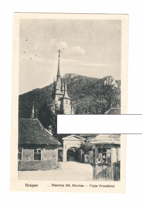 CP Brasov - Biserica Sft. Nicolae - Piata Prundului, interbelica, necirculata foto