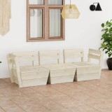 vidaXL Canapea de grădină din paleți cu 3 locuri lemn de molid tratat 3063709