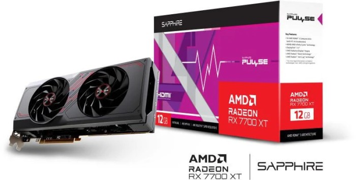 Placa video Sapphire Radeon RX 7700 XT Pulse 12GB GDDR6