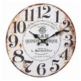 Ceas analog de perete Quinine Tonique, MDF, 33 cm, design Vintage