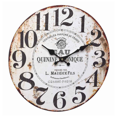 Ceas analog de perete Quinine Tonique, MDF, 33 cm, design Vintage foto