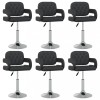VidaXL Scaune de bucătărie pivotante, 6 buc., negru, piele ecologică