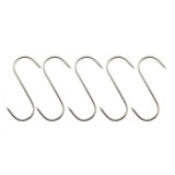 Cumpara ieftin Set 5 carlige pentru suspendat carnea, tip S, otel inoxidabil, 18 cm