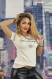 U841-2 Tricou casual cu imprimeu text, L/XL, M/L, S/M
