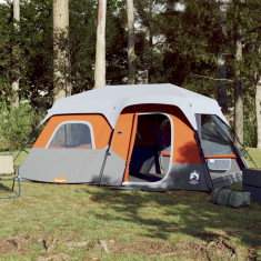 Cort de camping cu LED gri deschis si portocaliu 441x288x217 cm