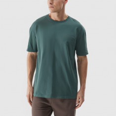 Tricou oversize unicolor pentru bărbați - verde măsliniu
