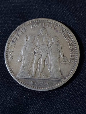 Franța 1874 K - 5 Franci - Monedă de argint #2 foto