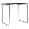VidaXL Masă de camping pliabilă cu cadru metalic, gri, 80 x 60 cm 48171