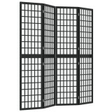 Cumpara ieftin Paravan pliabil cu 4 panouri, stil japonez, negru, 160x170 cm