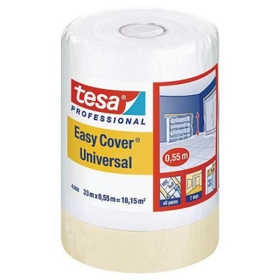 tesa Pro Easy Cover Universal, cu bandă adezivă, 550 mm, L-33 m, transparent foto