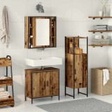 Set de mobilier pentru baie 3 Piese Lemn Vechi Lemn Inginerit