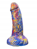 Dildo Stardust cu Ventuza, Silicon, Albastru, 19 cm, Mokko Toys