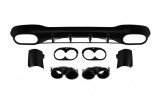 Difuzor tip CLA45 cu capete negre potrivit pentru bara de protectie din spate A Design pe Mercedes CLA C118 dupa 2019, lac negru, -oo--oo- Performance