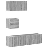 Cumpara ieftin Set dulapuri TV, 4 piese, gri sonoma, lemn prelucrat