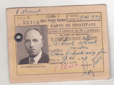 bnk div CFR - Carte de identitate - 1948 foto