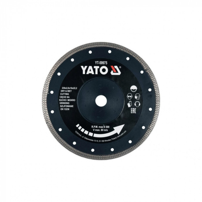 Disc Diamantat, 230x 22.2 x 2 mm Yato YT-59975