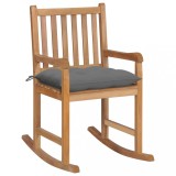 vidaXL Scaun Balansoar Lemn Tec Masiv, Perna Gri, Interior/Exterior, 58x92.5x106 cm