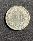 Moneda 20 rappen 1975 Elvetia, Europa