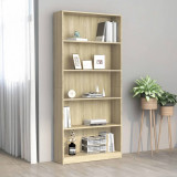Cumpara ieftin Bibliotecă 5 rafturi stejar sonoma 80x24x175 cm, lemn prelucrat
