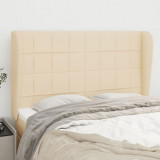 Tablie de pat cu aripioare, crem, 147x23x118/128 cm, textil GartenMobel Dekor, vidaXL