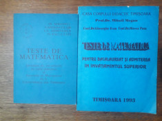 Teste de matematica pentru Bac si Admitere, 2 vol. Timisoara / R1S foto